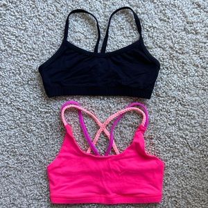 American eagle & motionwear dance tops sports bra petite adult S. Hot pink black